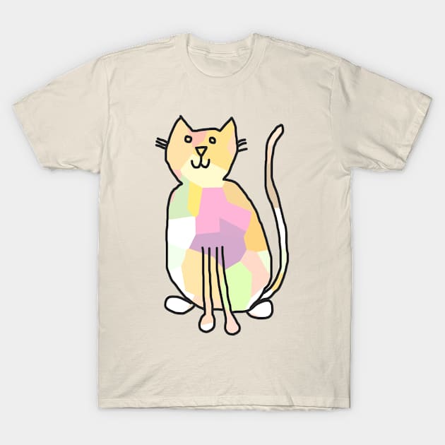 Pale Yellow Crystal Cat T-Shirt by ellenhenryart